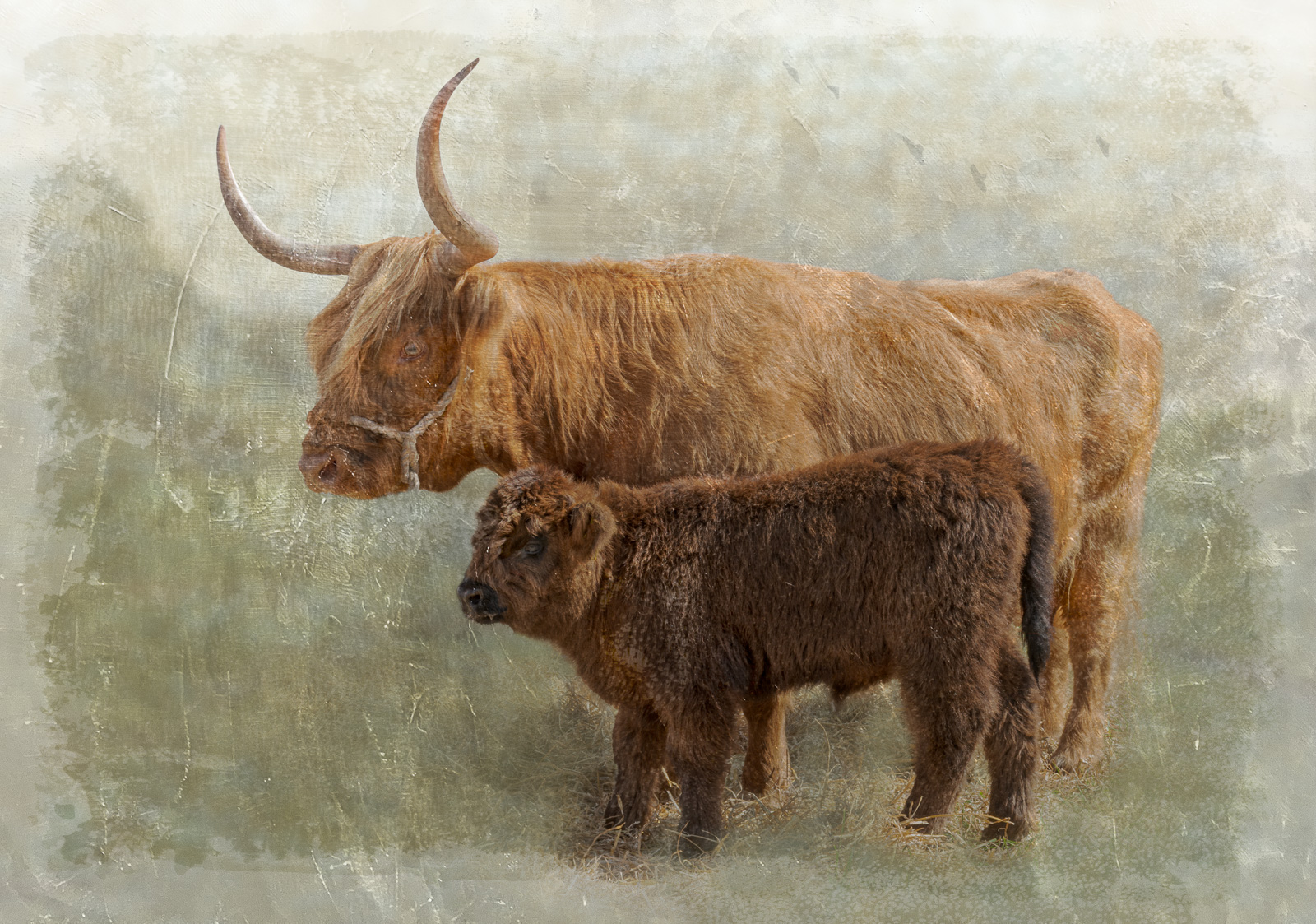 C Sharon Sawyer_Highland Cow and Calf